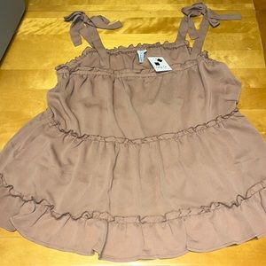 NWT 2XL tank top, slightly sheer, “Sand” color